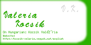 valeria kocsik business card